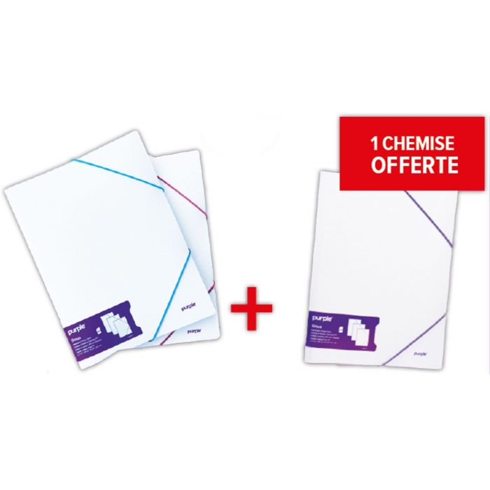 Lot 2 chemises 3 rabats à élastique + 1 chemise gratuite