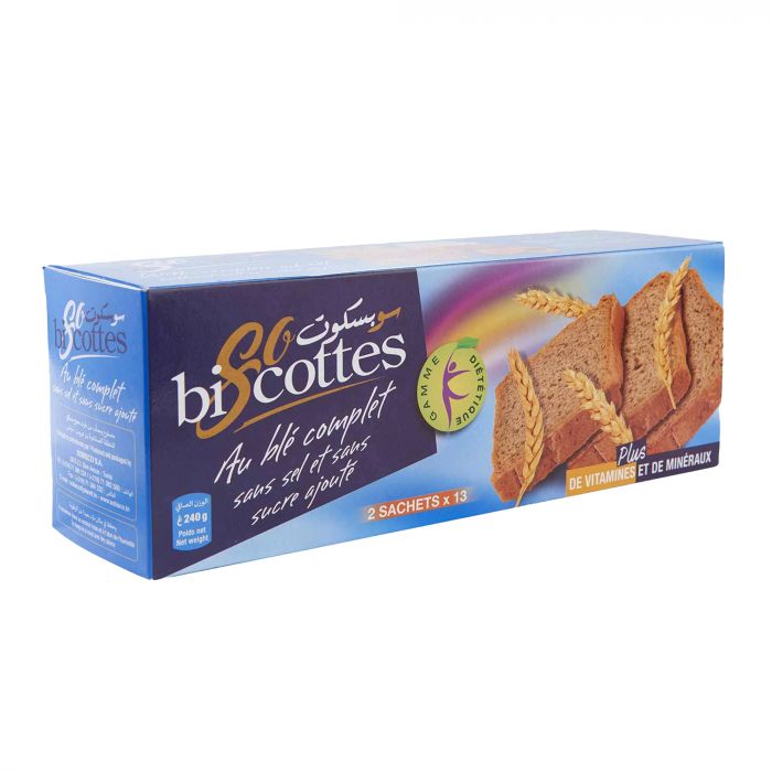 Biscottes au blé complet sans sel et sans sucre ajouté