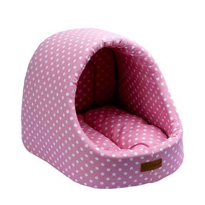 Mini cave pour chien rose